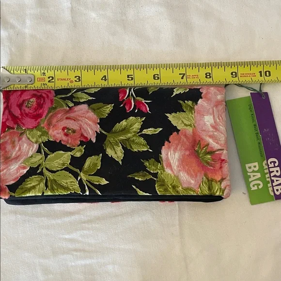 Floral Black and Pink Clutch - Picture 2 of 4